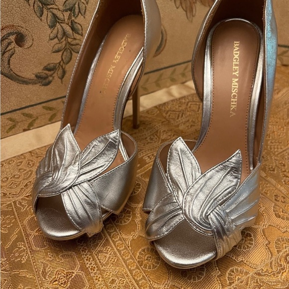 Shoes heels silver Diva designer Badgley Mischka SEXY DRESS EVENING FORMAL - Picture 2 of 12